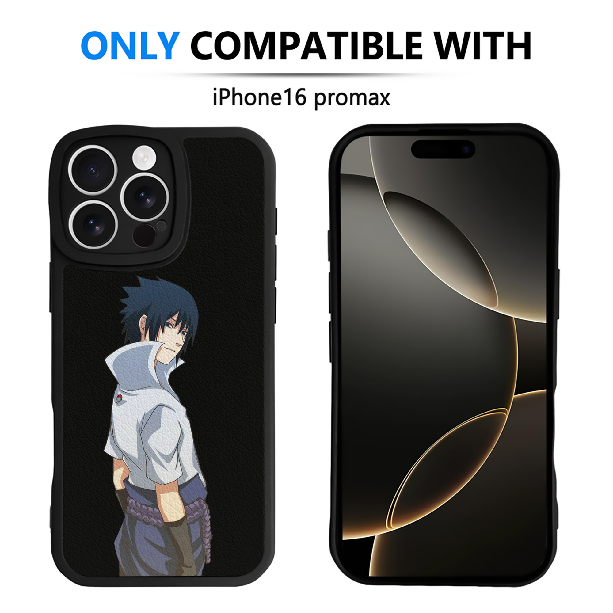 （画像用） NARUTO -ナルト- うちは サスケ Uchiha Sasuke 【iPhone 16シリーズ対応】シリコンスマホケース（レザー調） 材質：シリコン